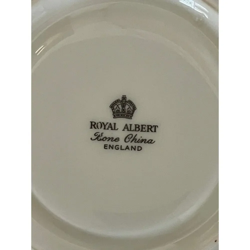 Royal Albert Bone China Teacup & Saucer Flowers Golden Trim